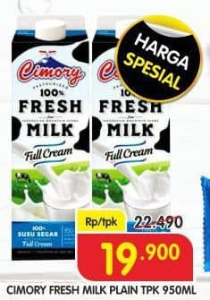 Promo Harga Cimory Fresh Milk Full Cream 950 ml - Superindo