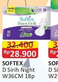 Promo Harga Softex Daun Sirih 36cm 18 pcs - Alfamart