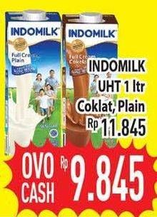Promo Harga INDOMILK Susu UHT Plain, Coklat 1 ltr - Hypermart