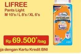 Promo Harga Lifree Popok Celana Tipis & Nyaman Bergerak M10, L8, XL6  - Indomaret