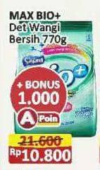 Promo Harga Max Bio Detergent Powder Wangi Bersih 770 gr - Alfamart