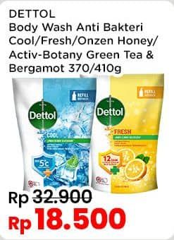 Promo Harga Dettol Body Wash Cool, Fresh, Tropical Splash Citrus Lemon Honey, Activ Botany Green Tea Bergamot 370 ml - Indomaret