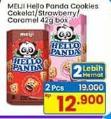 Promo Harga Meiji Hello Panda Biscuit Chocolate, Strawberry, Caramel Cream 42 gr - Indomaret