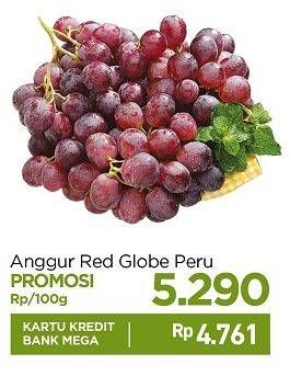 Promo Harga Anggur Red Globe Peru per 100 gr - Carrefour