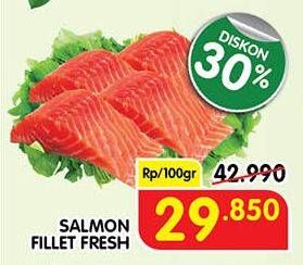 Promo Harga Salmon Fillet per 100 gr - Superindo