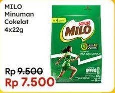 Promo Harga MILO ActivGo Reguler per 4 sachet 22 gr - Indomaret