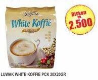 Promo Harga Luwak White Koffie per 20 sachet 20 gr - Superindo