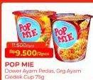 Promo Harga Indomie Pop Mie Instan Kuah Pedes Dower Ayam, Goreng Pedes Gledeek Ayam 75 gr - Alfamart