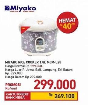 Promo Harga MIYAKO MCM 528 | Magic Com 1800 ml - Carrefour