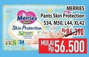 Promo Harga Merries Pants Skin Protection L44, XL42, M50, S34 34 pcs - Hypermart