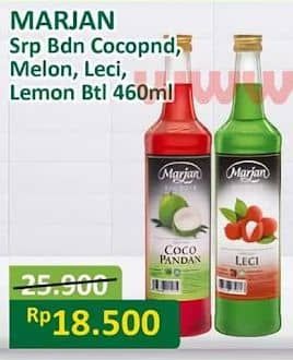 Promo Harga Marjan Syrup Boudoin Cocopandan, Melon, Leci, Lemon 460 ml - Alfamart