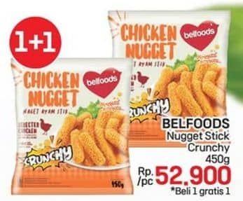 Promo Harga Belfoods Nugget Chicken Nugget Stick Crunchy 450 gr - LotteMart