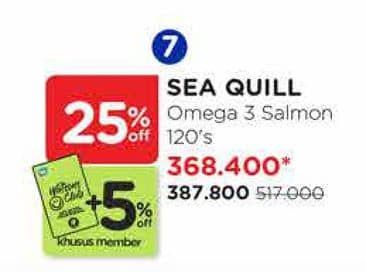 Promo Harga Sea Quill Omega 3 Salmon 120 pcs - Watsons