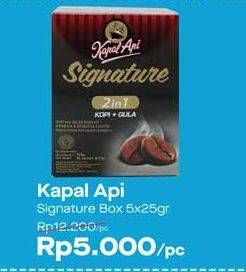 Promo Harga Kapal Api Signature 2 In 1 Kopi + Gula 5 pcs - Alfamart