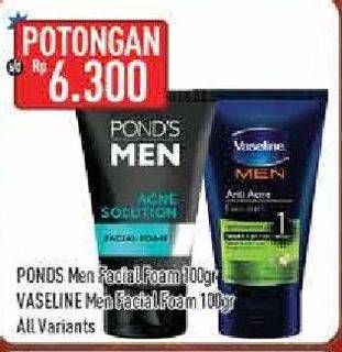 Promo Harga POND'S MEN Facial Wash/VASELINE Men Face Wash  - Hypermart