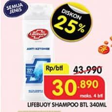 Promo Harga Lifebuoy Shampoo All Variants 340 ml - Superindo