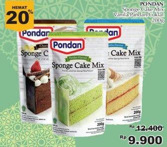Promo Harga Pondan Sponge Cake Mix Vanilla, Pandan, Chocolate 200 gr - Giant