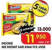 Promo Harga INDOMIE Mi Kuah Kari Ayam 72 gr - Superindo