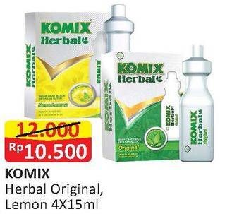 Promo Harga KOMIX Herbal Obat Batuk Lemon, Original 4 pcs - Alfamart