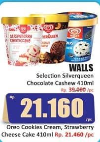 Promo Harga Walls Selection SilverQueen Chocolate Cashew, Choco Nutty Crunch 410 ml - Hari Hari