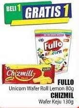 Promo Harga FULLO Unicorn Wafer Roll Lemon 80 g/CHIZMILL Wafer Keju 130 g  - Hari Hari