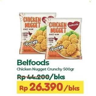 Promo Harga Belfoods Nugget Chicken Nugget Crunchy 500 gr - TIP TOP