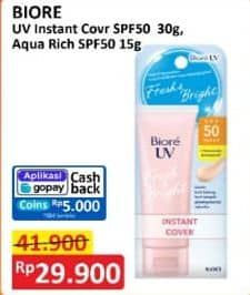 Promo Harga Biore UV Instant Cover SPF 50/Aqua Rich SPF 50  - Alfamart