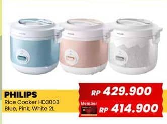 Promo Harga Philips HD3003/30 Rice Cooker 1.8L  - Yogya