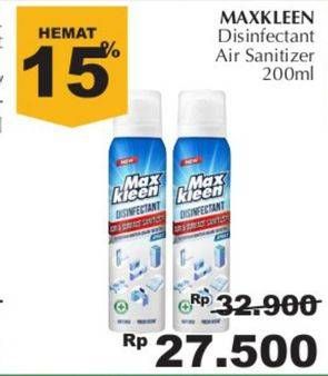 Promo Harga MAX KLEEN Disinfectant Spray 200 ml - Giant