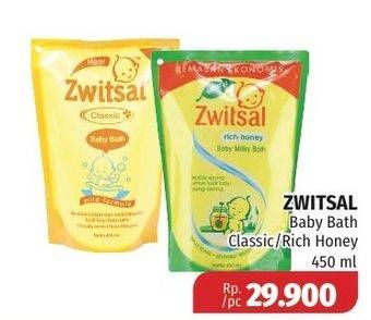 Promo Harga ZWITSAL Natural Baby Bath Classic, Rich Honey 450 ml - Lotte Grosir