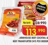 Promo Harga FARMHOUSE Beef Frankfurter 800gr/Beef Cocktail 800gr  - Superindo