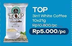 Promo Harga Top Coffee White Coffee per 10 sachet 21 gr - Alfamart