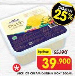 Promo Harga AICE Ice Cream Box Durian 1500 ml - Superindo