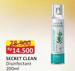Promo Harga Secret Clean Eucalyptus Disinfectant Spray 200 ml - Alfamart