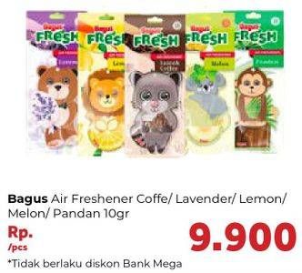 Promo Harga BAGUS Air Freshener Luwak Coffe, Lavender, Lemon, Melon, Pandan 10 gr - Carrefour