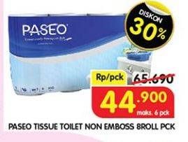 Promo Harga Paseo Toilet Tissue Elegant Non Emboss 8 roll - Superindo