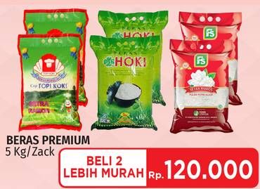 Promo Harga TOPI KOKI/ HOKI/ FS Beras Premium 5kg  - LotteMart