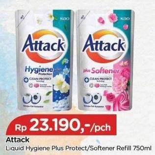 Promo Harga Attack Detergent Liquid Hygiene Plus Protection, Plus Softener 800 ml - TIP TOP