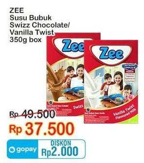 Promo Harga ZEE Susu Bubuk Swizz Chocolate, Vanilla Twist 350 gr - Indomaret