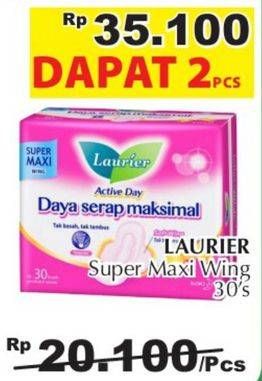 Promo Harga Laurier Active Day Super Maxi Wing 30 pcs - Giant