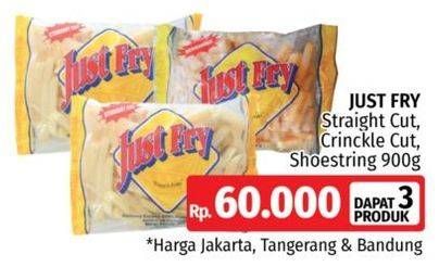 Promo Harga JUST FRY French Fries Crinkle Cut 900 gr - LotteMart