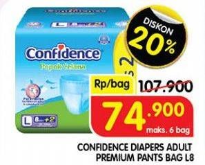 Promo Harga Confidence Adult Diapers Pants L8+2 10 pcs - Superindo