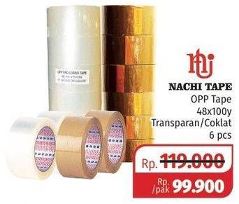 Promo Harga NACHI Opp Tape Transparan, Coklat 6 pcs - Lotte Grosir