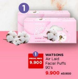 Promo Harga Watsons Air-laid Facial Puff 90 pcs - Watsons