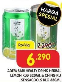 Promo Harga ADEM SARI Ching Ku Herbal Lemon, Sensacools 320 ml - Superindo