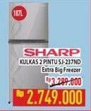 Promo Harga SHARP SJ-237ND | Refrigerator 205ltr  - Hypermart