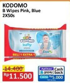 Promo Harga Kodomo Baby Wipes Classic Blue, Rice Milk Pink 50 pcs - Alfamart