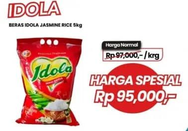 Promo Harga Idola Beras Jasmine 5000 gr - Carrefour