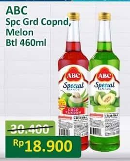 Promo Harga ABC Syrup Special Grade Melon, Coco Pandan 485 ml - Alfamart