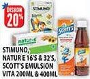 Promo Harga STIMUNO Restores Immunes Syrup/NATUR-E Daily Nourishing 100IU/SCOTTS Emulsion Vita  - Hypermart